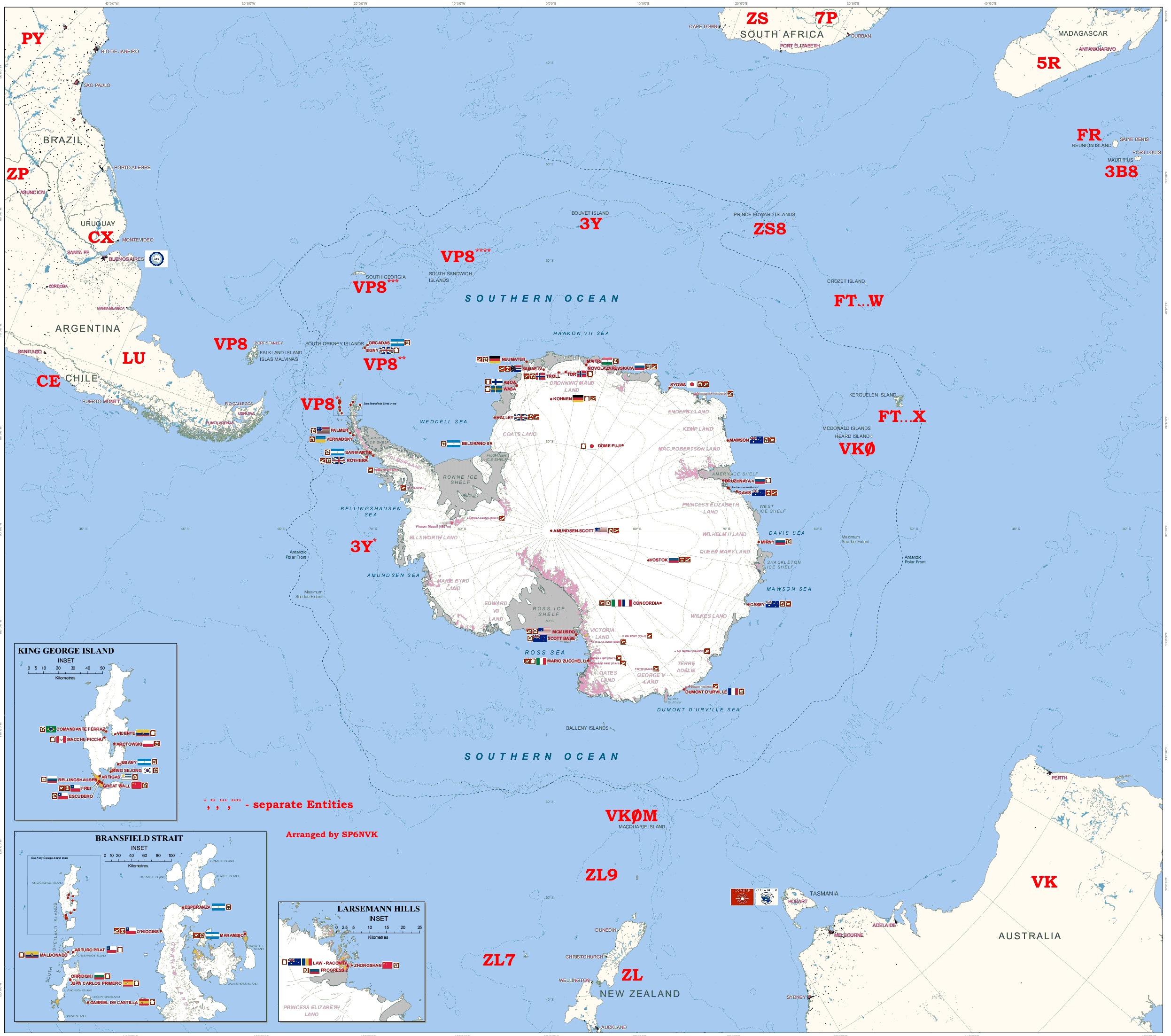 mapa antartica